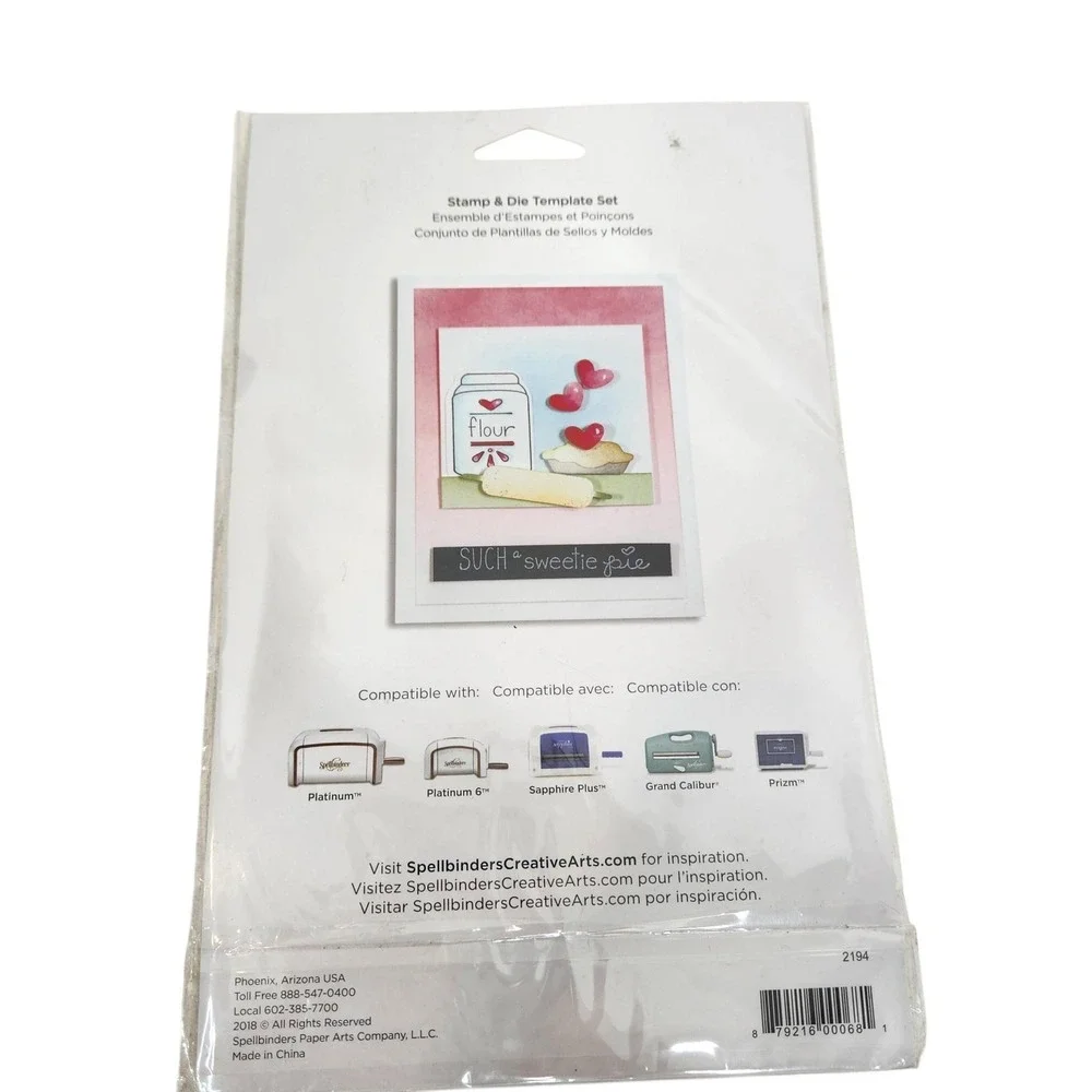 Spellbinders Flour Power Stamp & Die Template Set 5 Dies 8 Stamps Baking SDS-124
